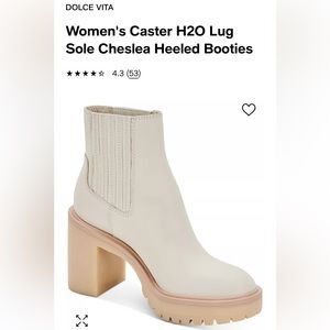 Dolce Vita Caster H2O Lug Heeled Boots Waterproof Booties Leather Size 10